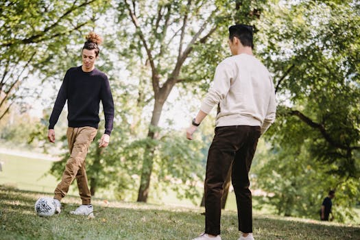 friends enjoying football together